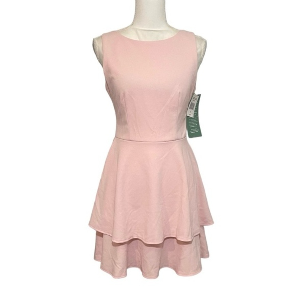 CLEARANCE Blush Light Pink Sleeveless Tiered Fit & Flare Party Dress BSmart New